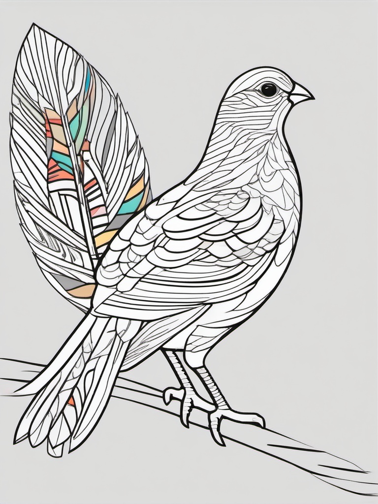 Partridge Coloring Pages - Game Bird with Colorful Feathers  minimal black outline printable sheet, coloring page