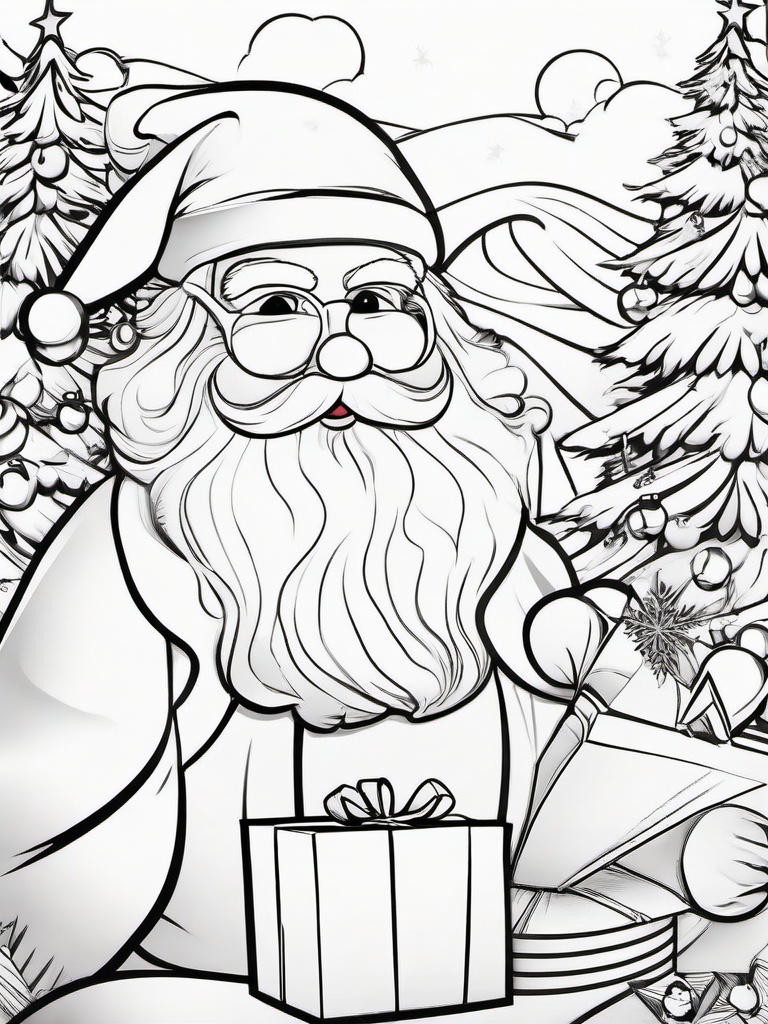 Color Santa Claus  outling,coloring pages,black and whit