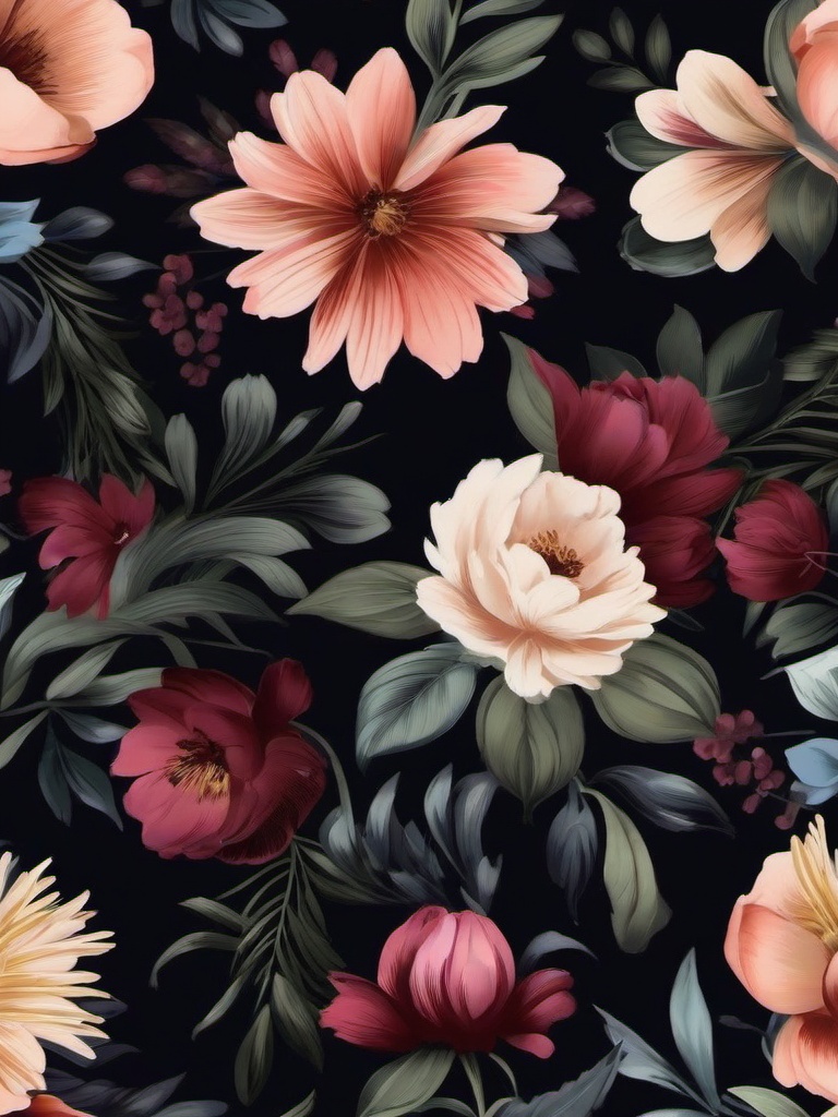 Dark Floral Removable Wallpaper  ,mobile iphone background wallpaper