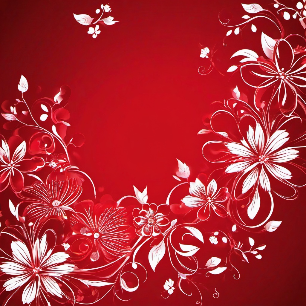 Red Background Wallpaper - red background with flowers  