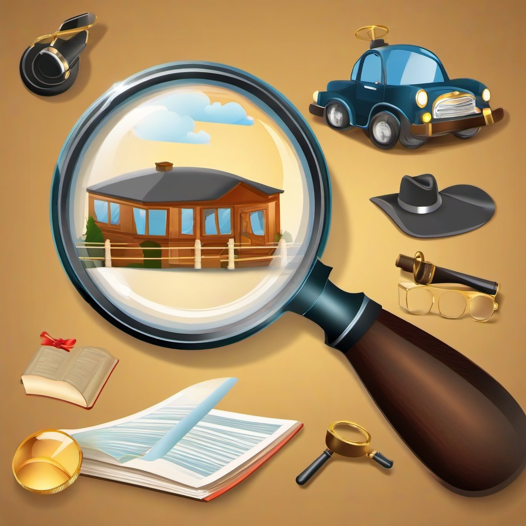 Magnifying Glass clipart - magnifying glass with a detective theme  