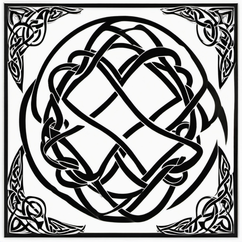 celtic infinity knot tattoo  simple color tattoo,minimal,white background