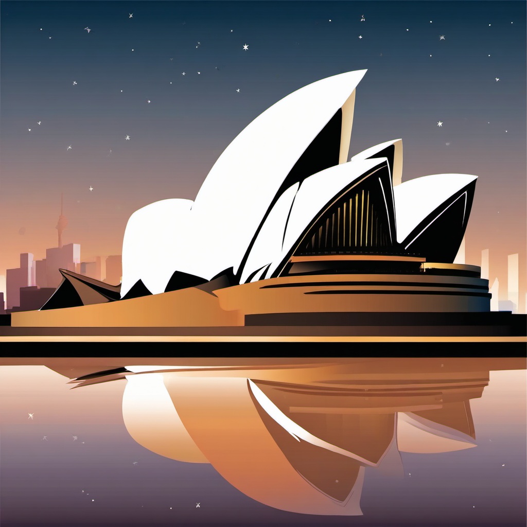 The Sydney Opera House clipart - Iconic performing arts venue in Australia, ,color clipart vector style