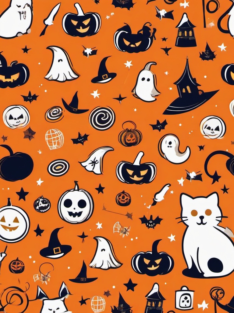 Wallpaper Cute Halloween - Halloween icons in a playful style  ,mobile iphone background wallpaper