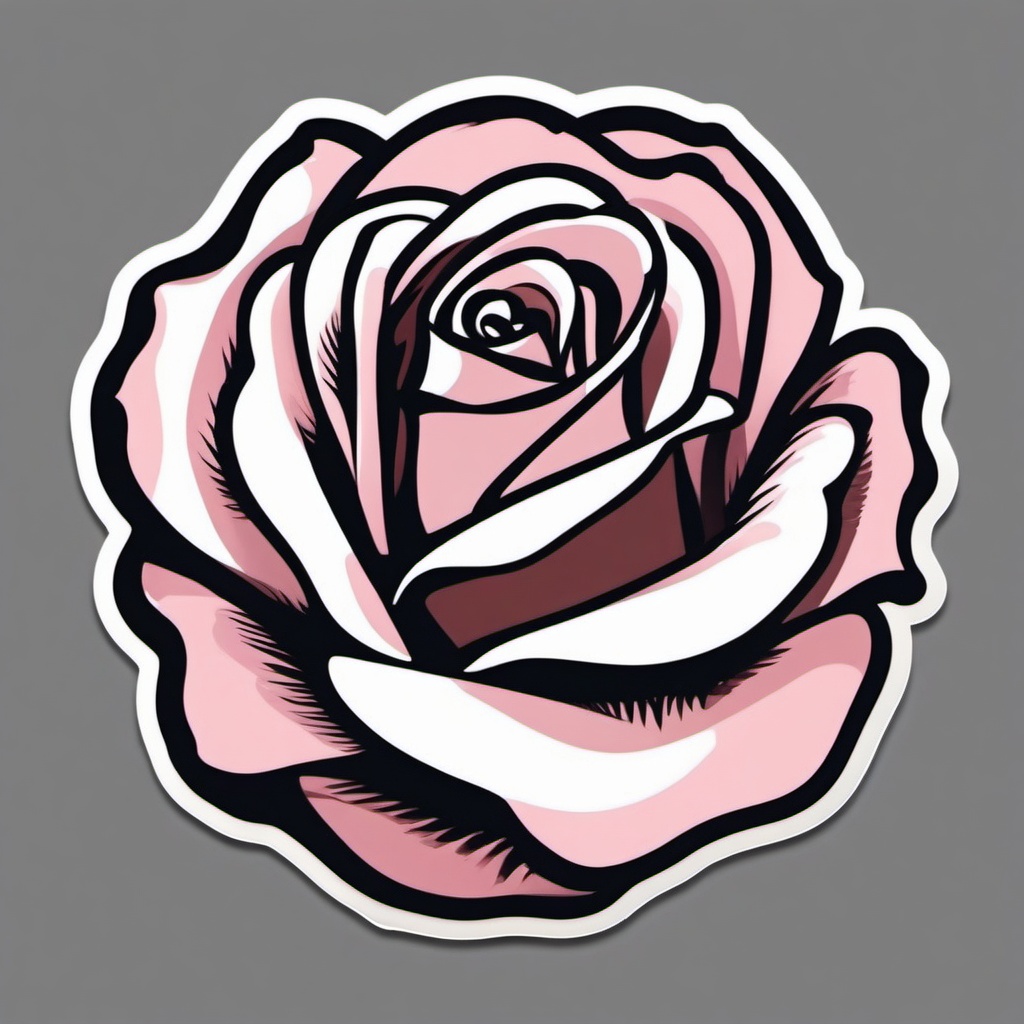 Rose Sticker - Express love and admiration with the timeless beauty of a classic rose sticker, , sticker vector art, minimalist design