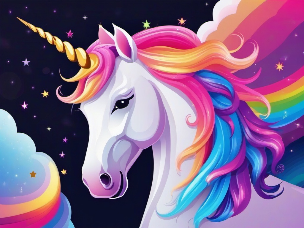 Unicorn Background With Rainbow  