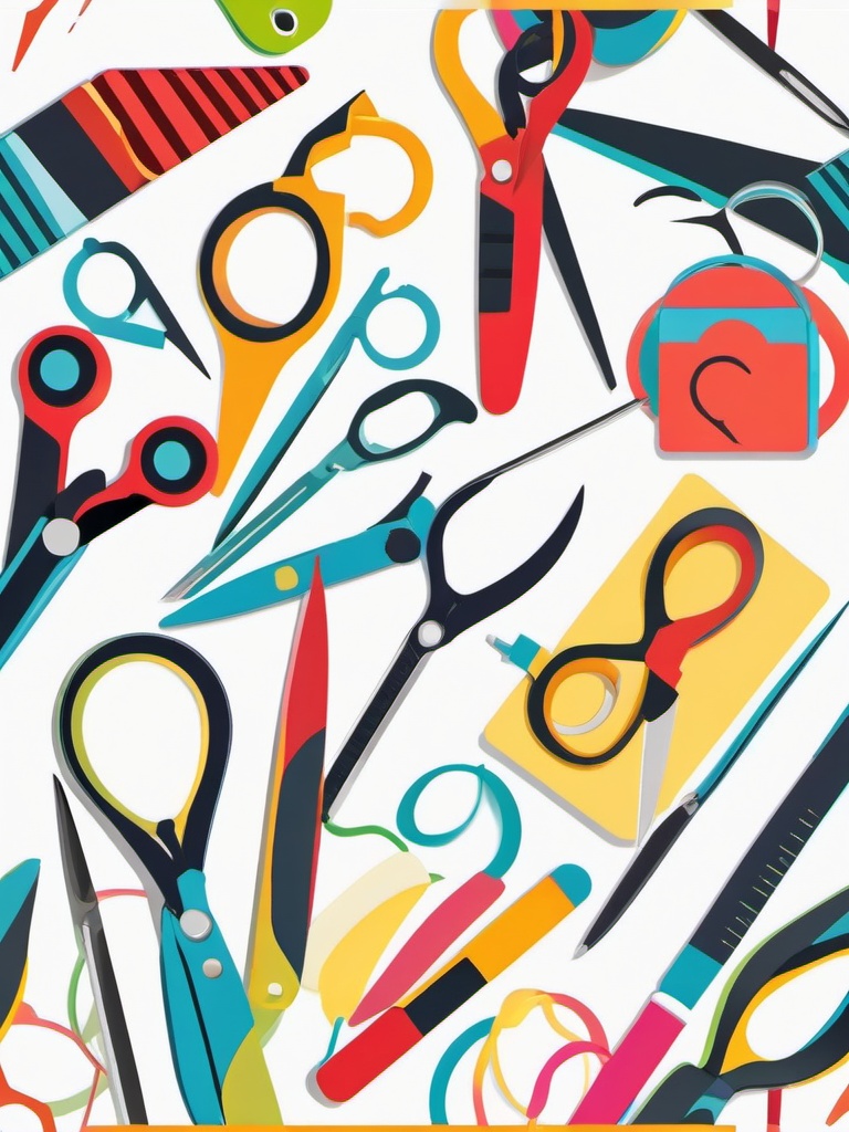 Scissors clipart - scissors in a classroom art project  color,minimalist,vector clipart