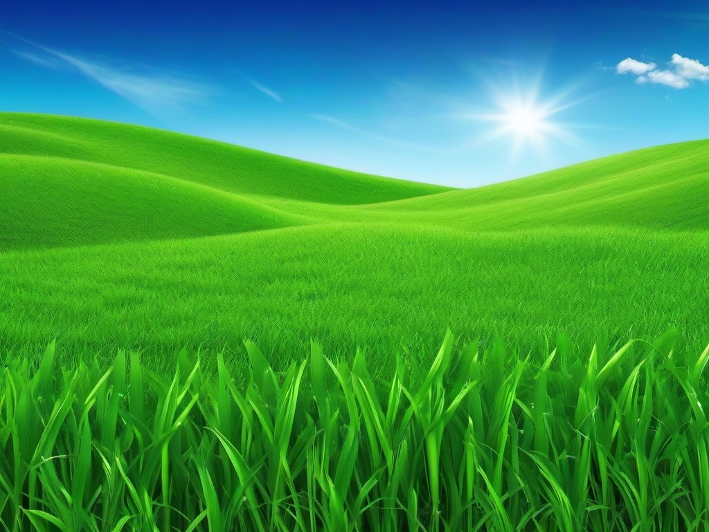 Green Grass Blue Sky Background  ,desktop background wallpaper