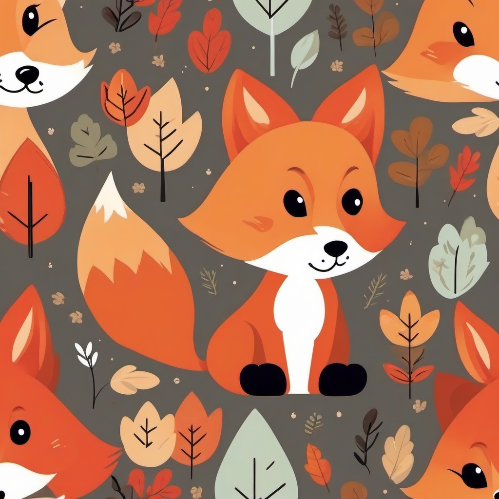 Cute Red Fox in a Woodland Retreat  clipart, simple