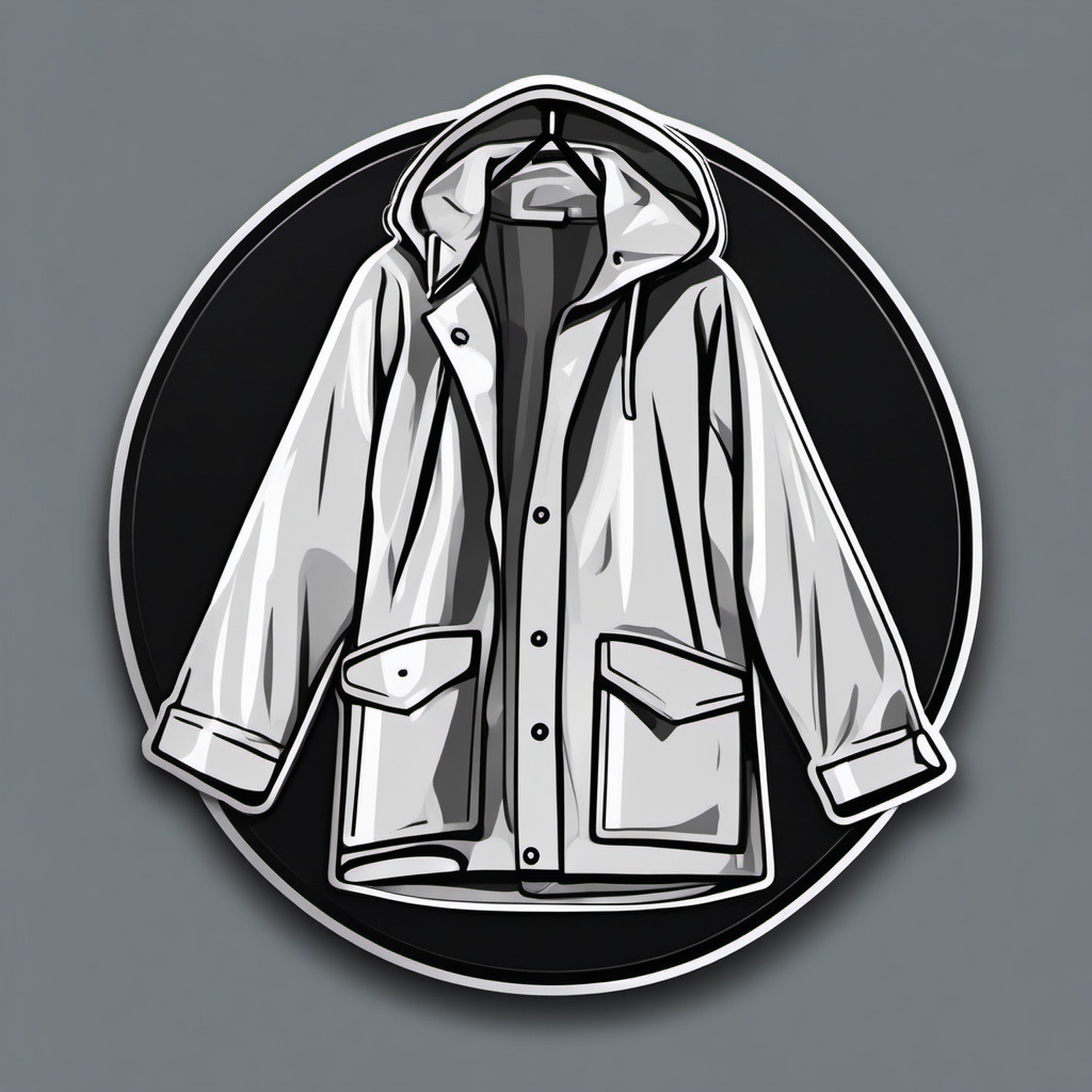 Raincoat sticker- Waterproof and practical, , sticker vector art, minimalist design