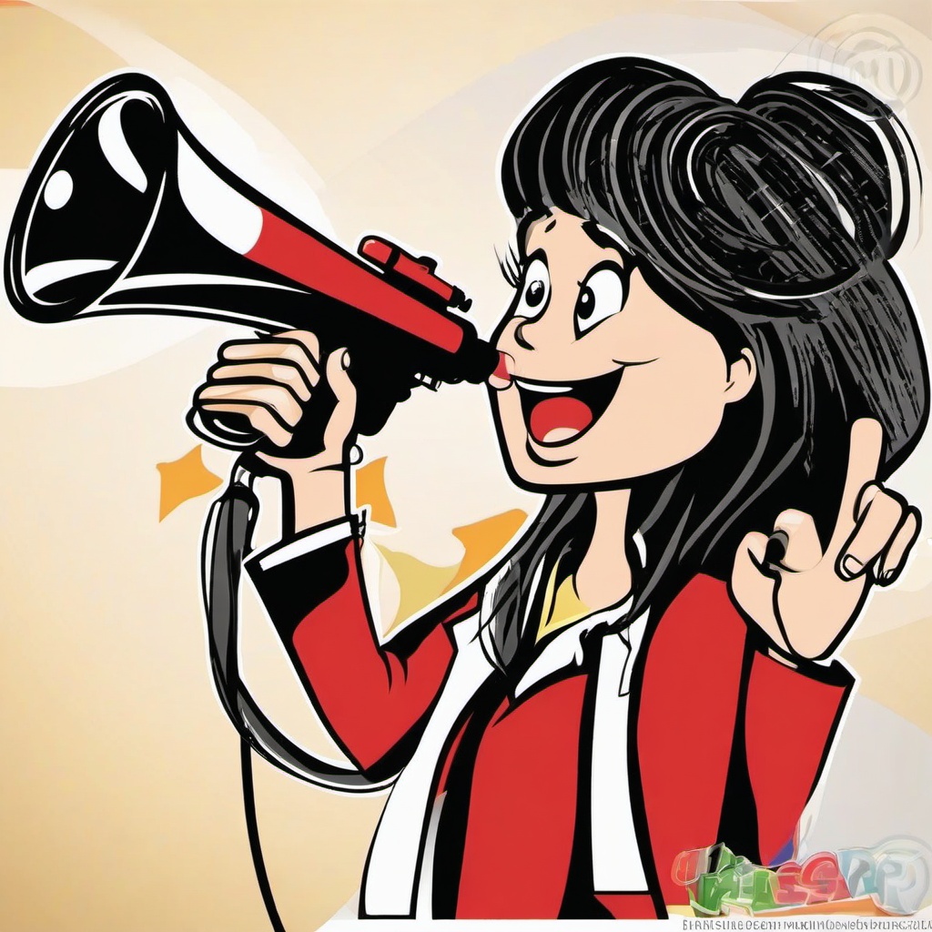 Megaphone clipart - announcing with a megaphone  vector clipart