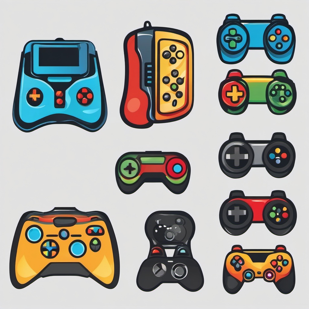 Game controller clipart - Game controller for gaming and entertainment,  color clipart, vector art