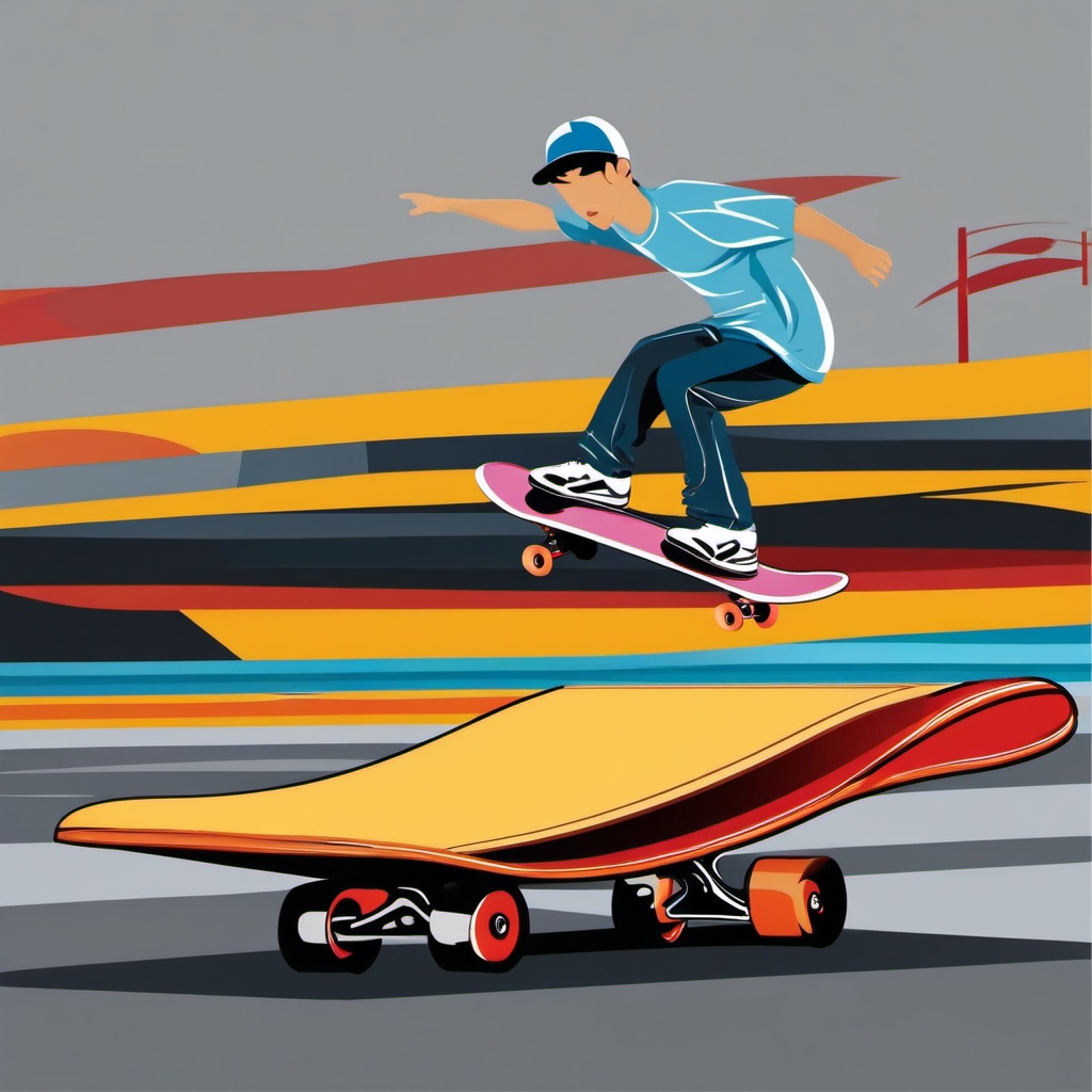 Sport clipart - skateboard on a ramp  vector clipart