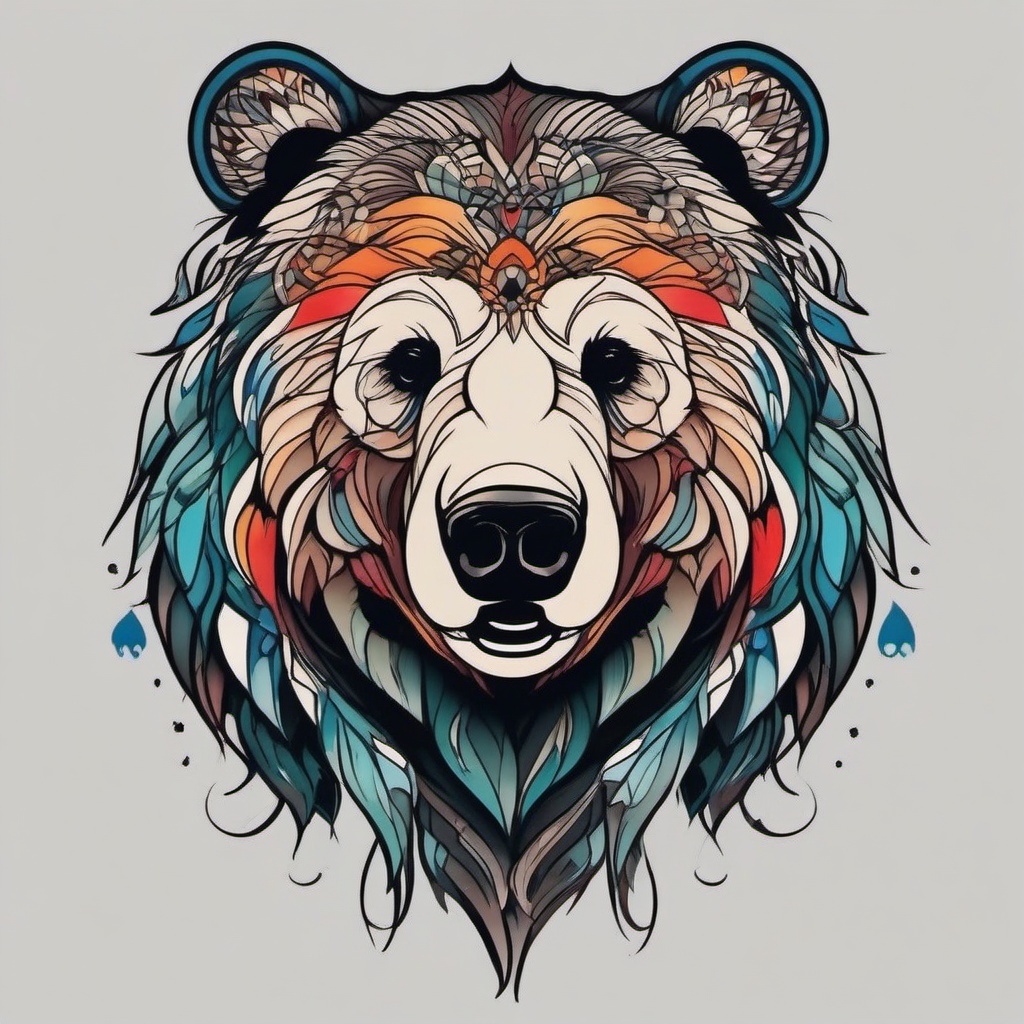 awesome bear tattoos  simple vector color tattoo