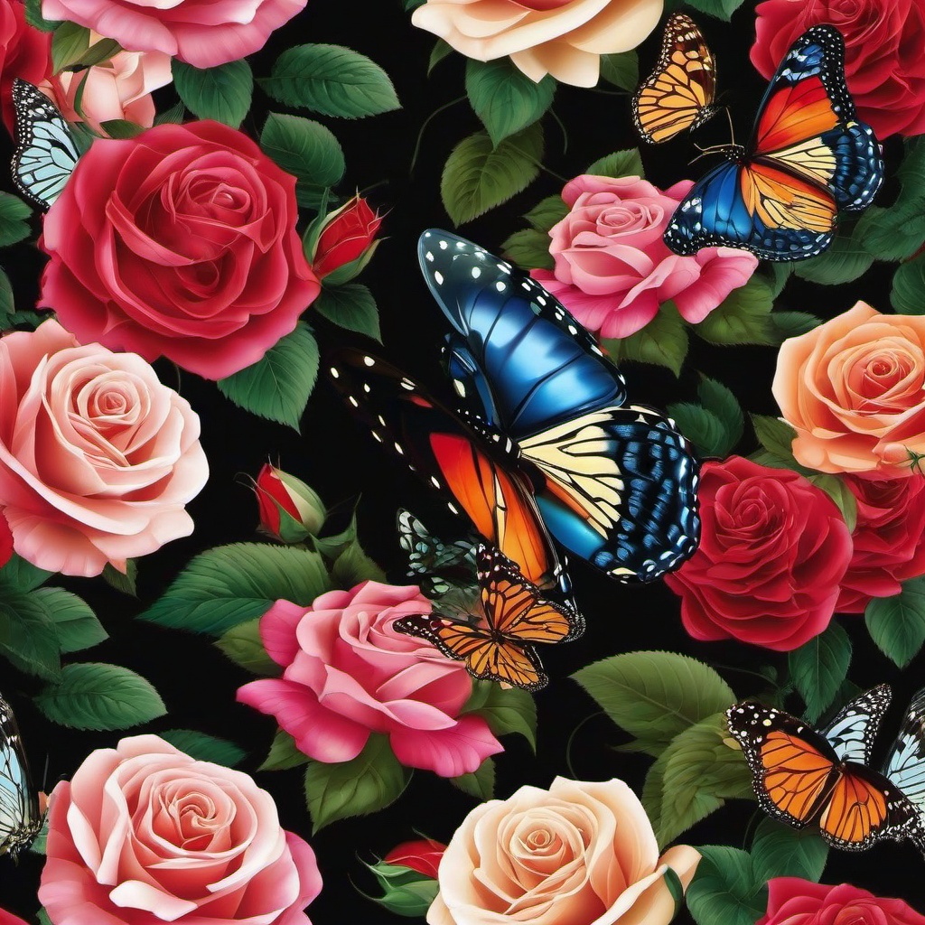 Butterfly Background Wallpaper - roses and butterfly wallpaper  