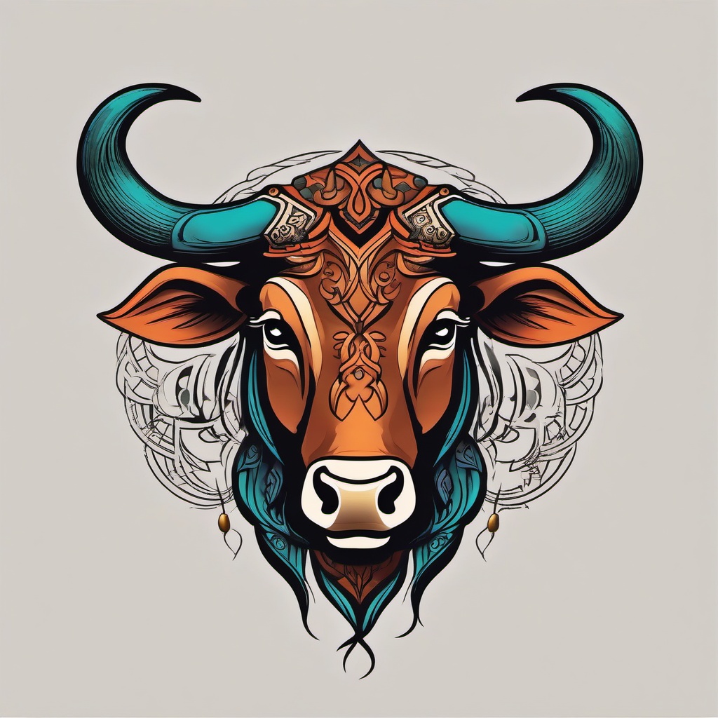 meaningful taurus tattoo  simple vector color tattoo