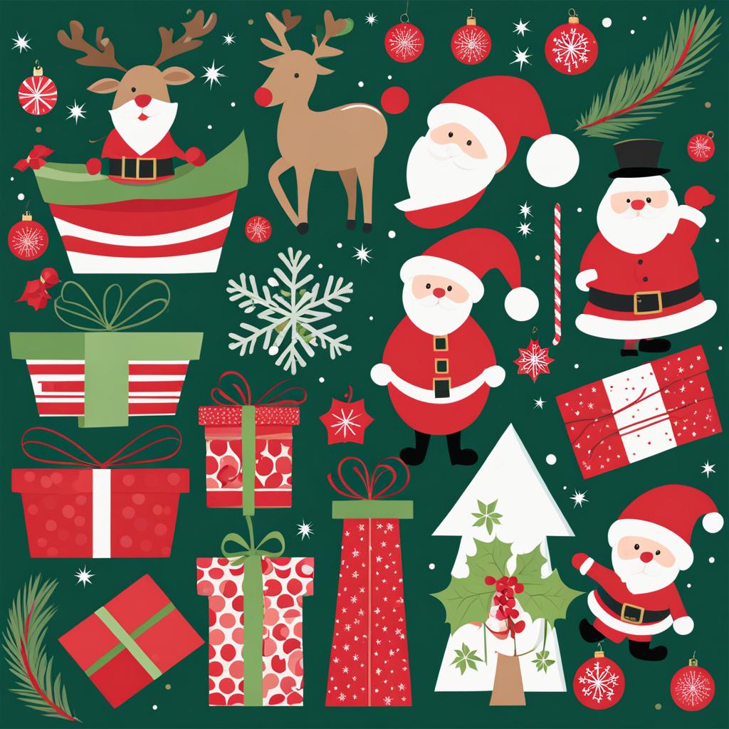 christmas clipart - festive illustration capturing holiday joy. 