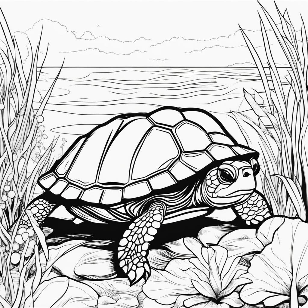 baby turtles cute animals coloring page 