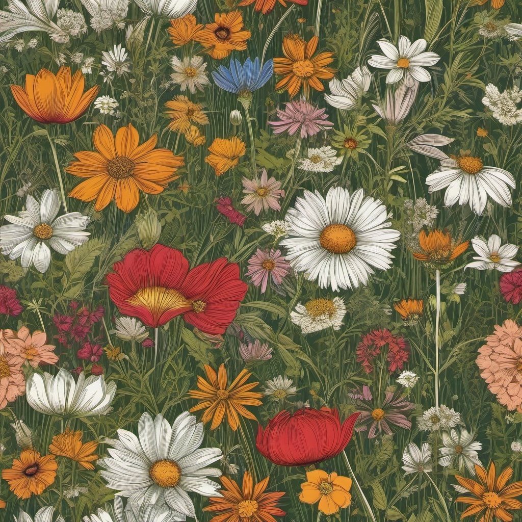 Wildflower Meadow Flower Background intricate details, patterns, wallpaper photo