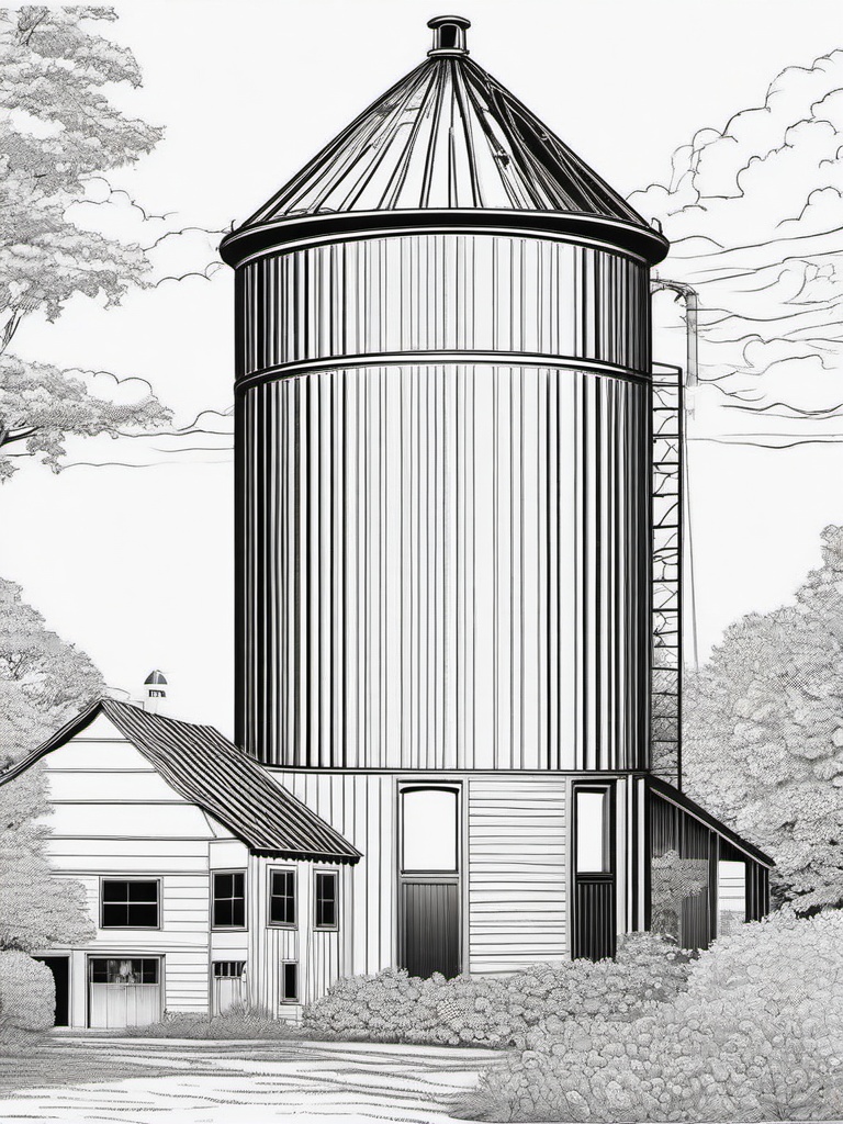 House Coloring Pages - Farm silo transformed into a unique living space  simple coloring pages