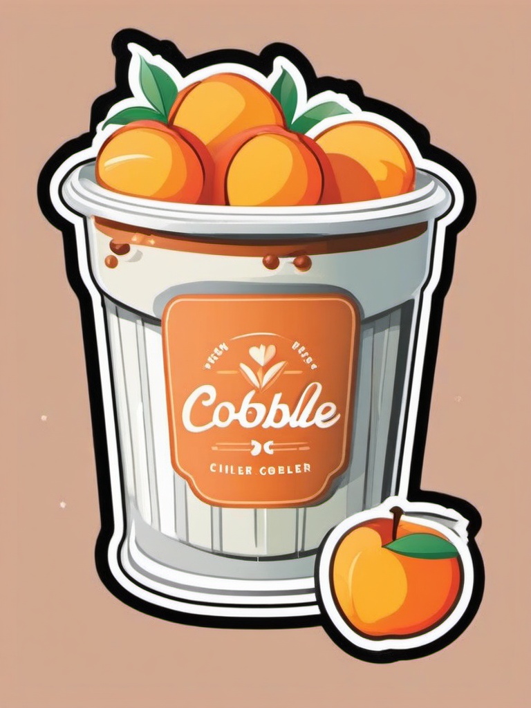 Peach Cobbler Sticker - Treat yourself to the warm and comforting flavors of peach cobbler, , sticker vector art, minimalist design