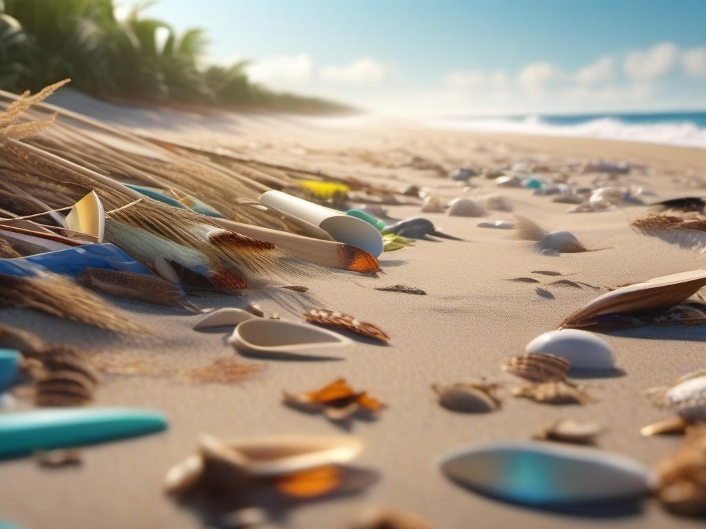 Beachside beach cleanup and conservation close shot perspective view, photo realistic background, hyper detail, high resolution