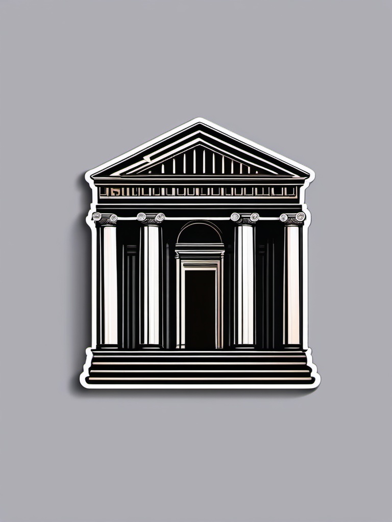 Pantheon sticker- Ancient Roman temple turned church in Rome, , sticker vector art, minimalist design