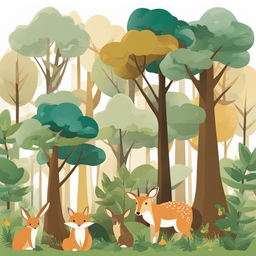 tree clipart,providing shelter to woodland creatures 