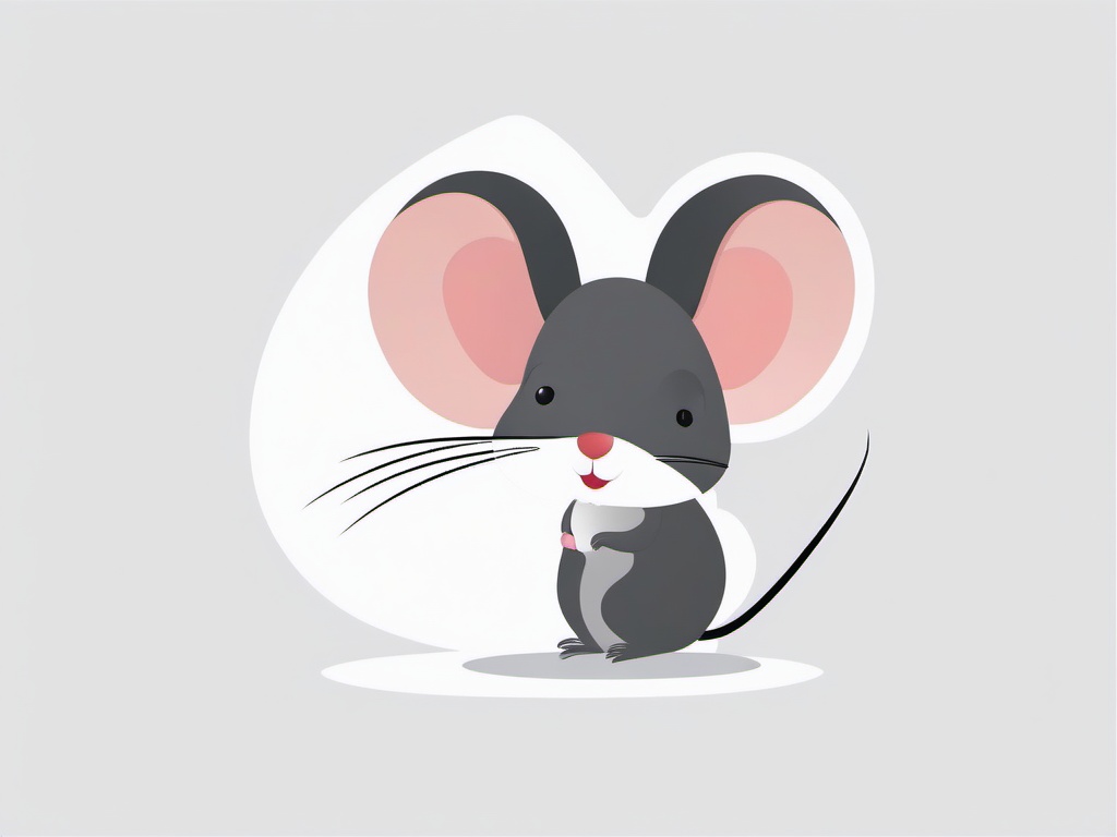 Mouse cartoon  minimal, white background