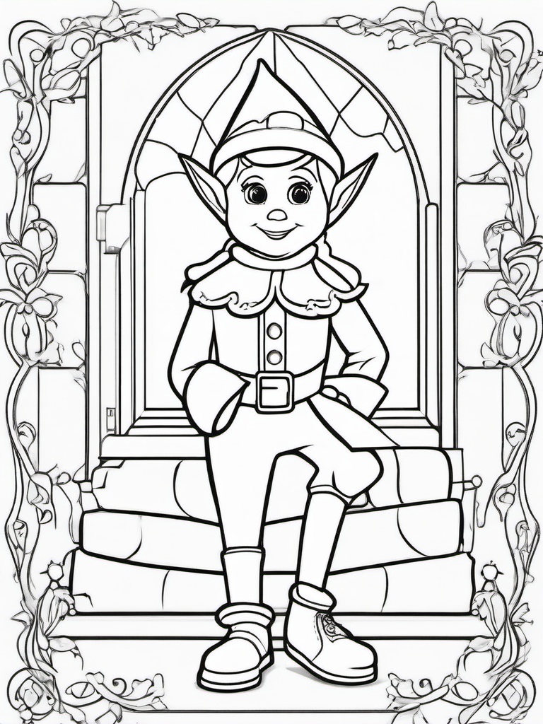 Elf On The Shelf Colouring Pages Printable  outling,coloring pages,black and whit