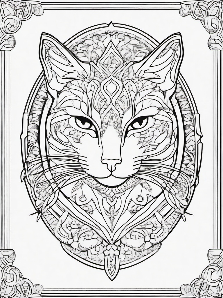 Cat Coloring Pages - Playful Graceful Domestic Hunter  black outline printable coloring page