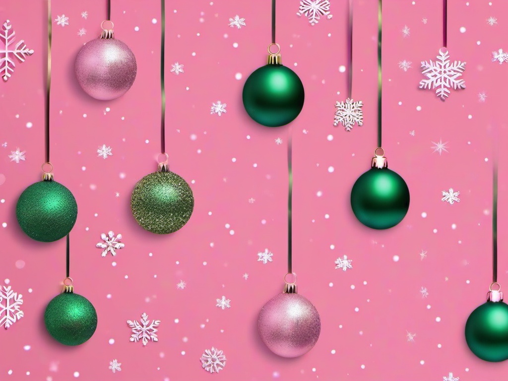 Pink Christmas Aesthetic Wallpaper  