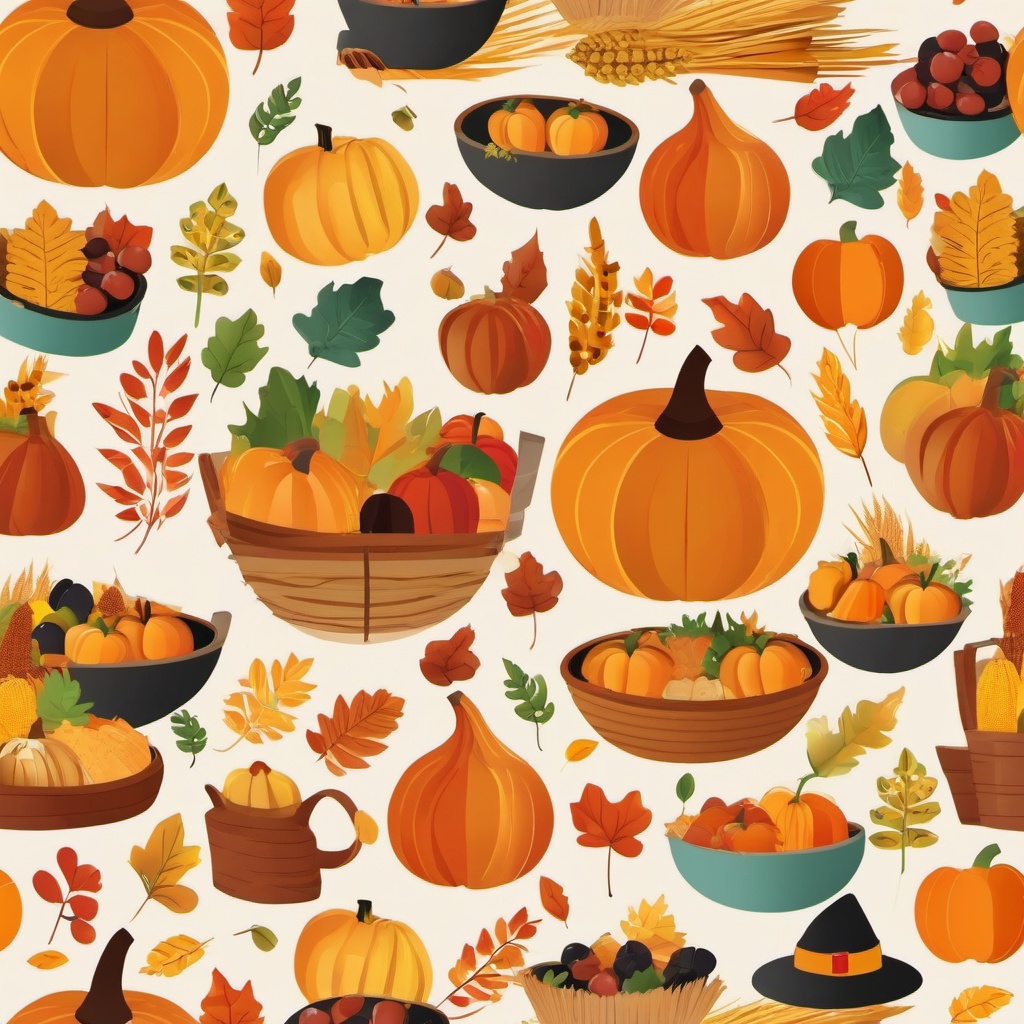 Autumn Harvest Festival clipart - Fun at a harvest festival, ,vector color clipart,minimal