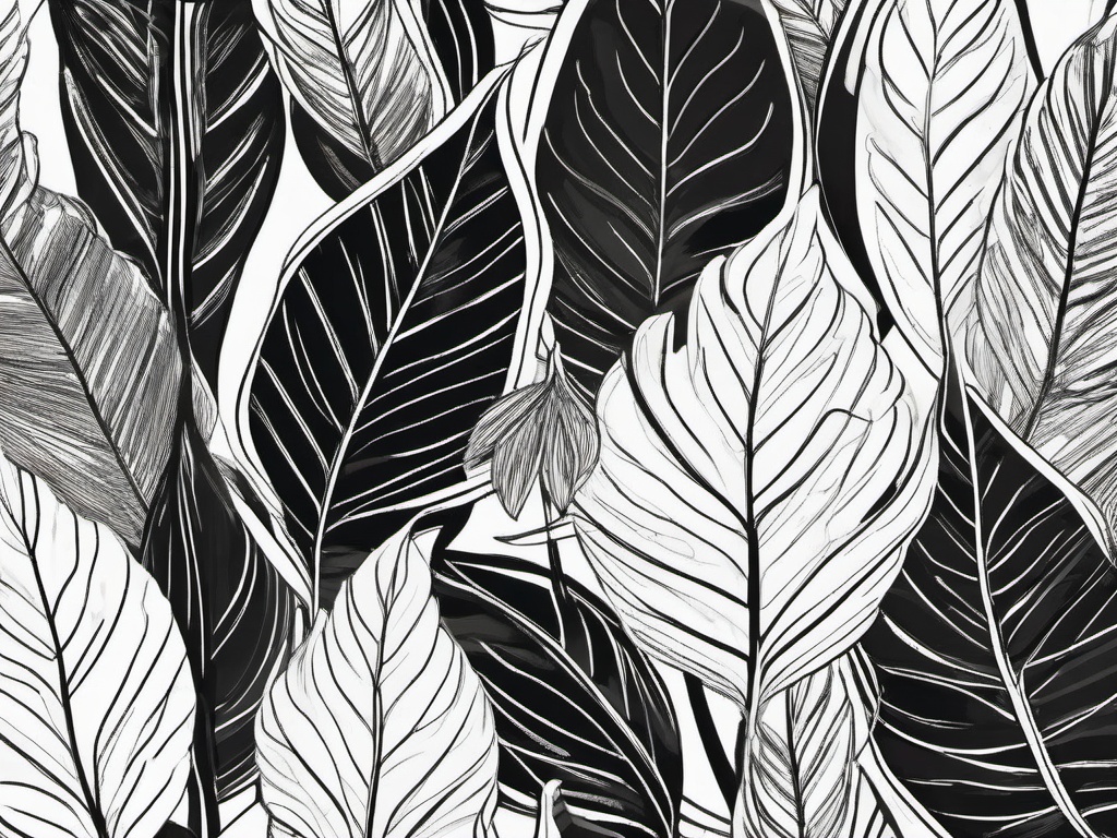 drawing of leaves creating a natural border  minimal rough sketch scribbles,doodles,black and white