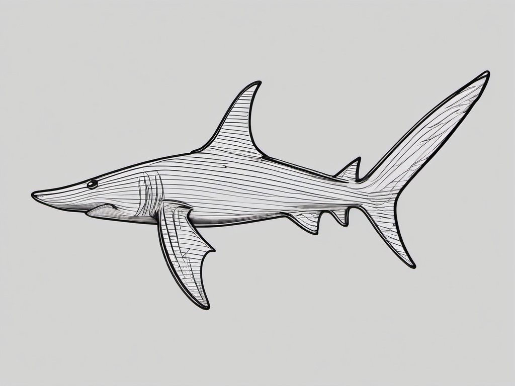 drawing of Smooth hammerhead shark  minimal rough sketch scribbles,doodles,black and white