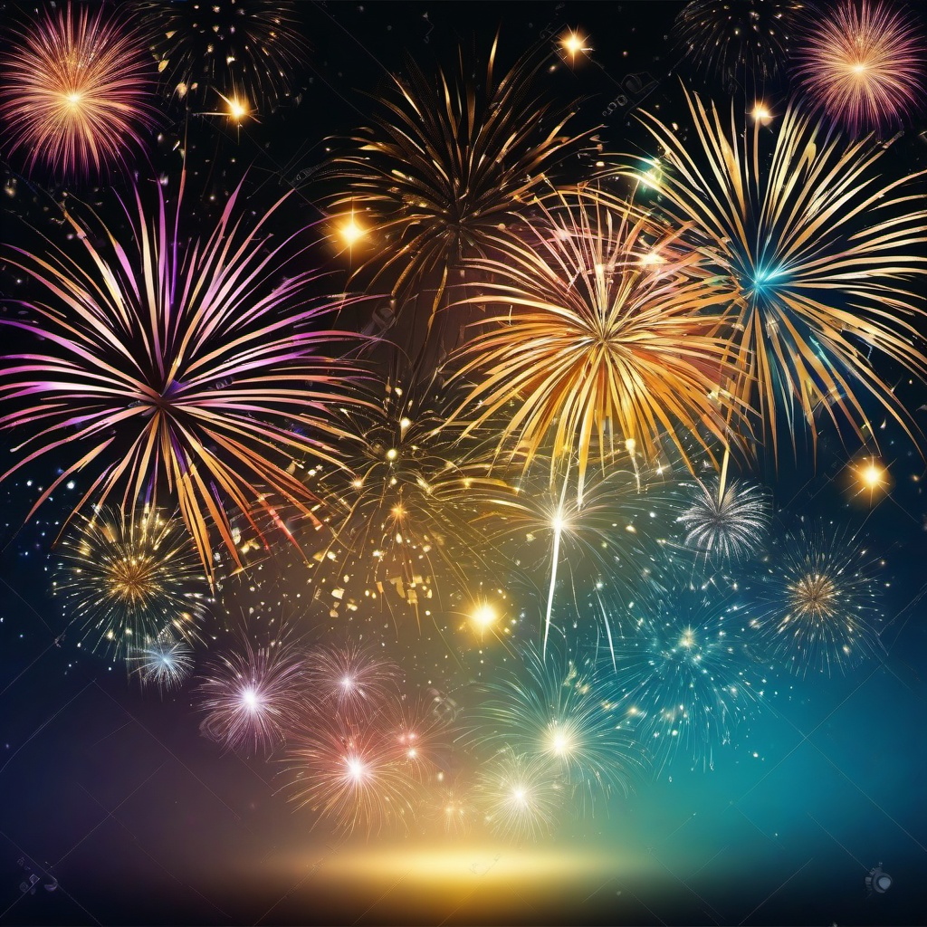 New Year Background - Glittering New Year's Fireworks  intricate patterns, splash art, wallpaper art