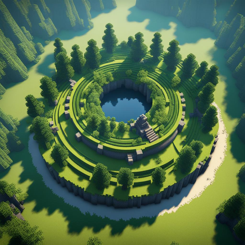 mystic druidic circle hidden in an ancient forest - minecraft house design ideas minecraft block style