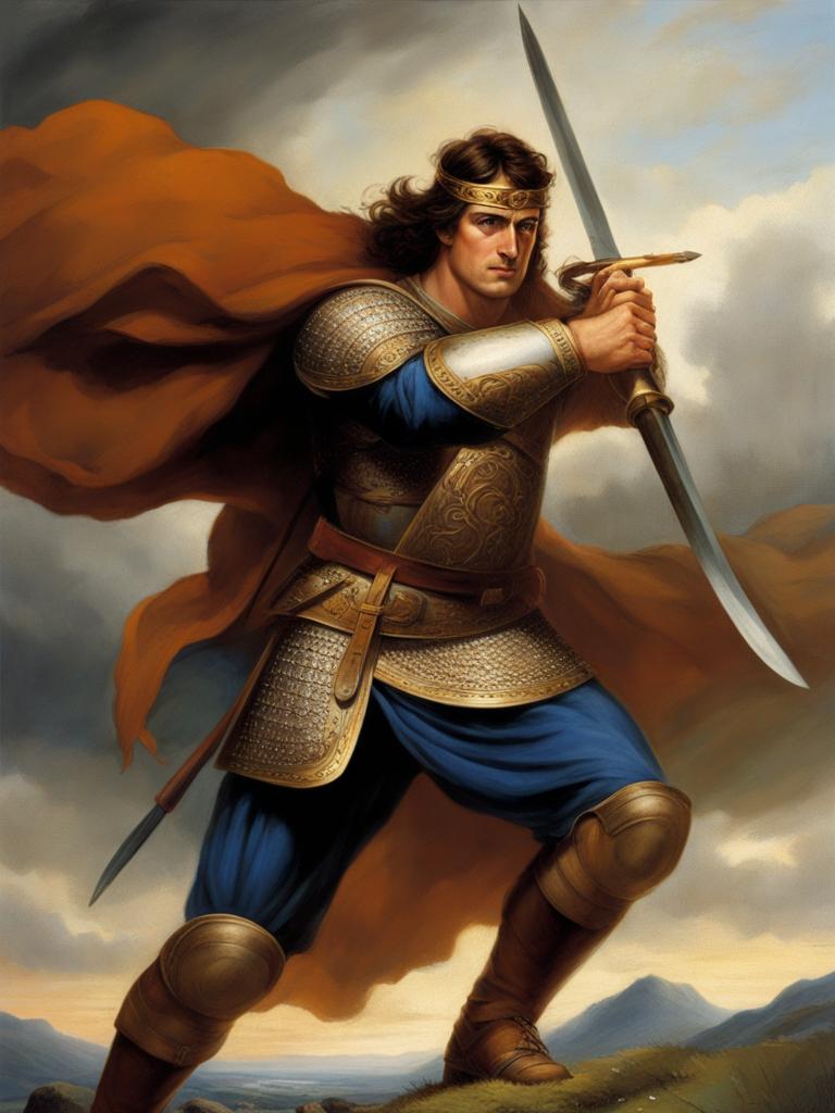 cu chulainn - the irish hero who defended ulster from invasion, known for his battle frenzy. 