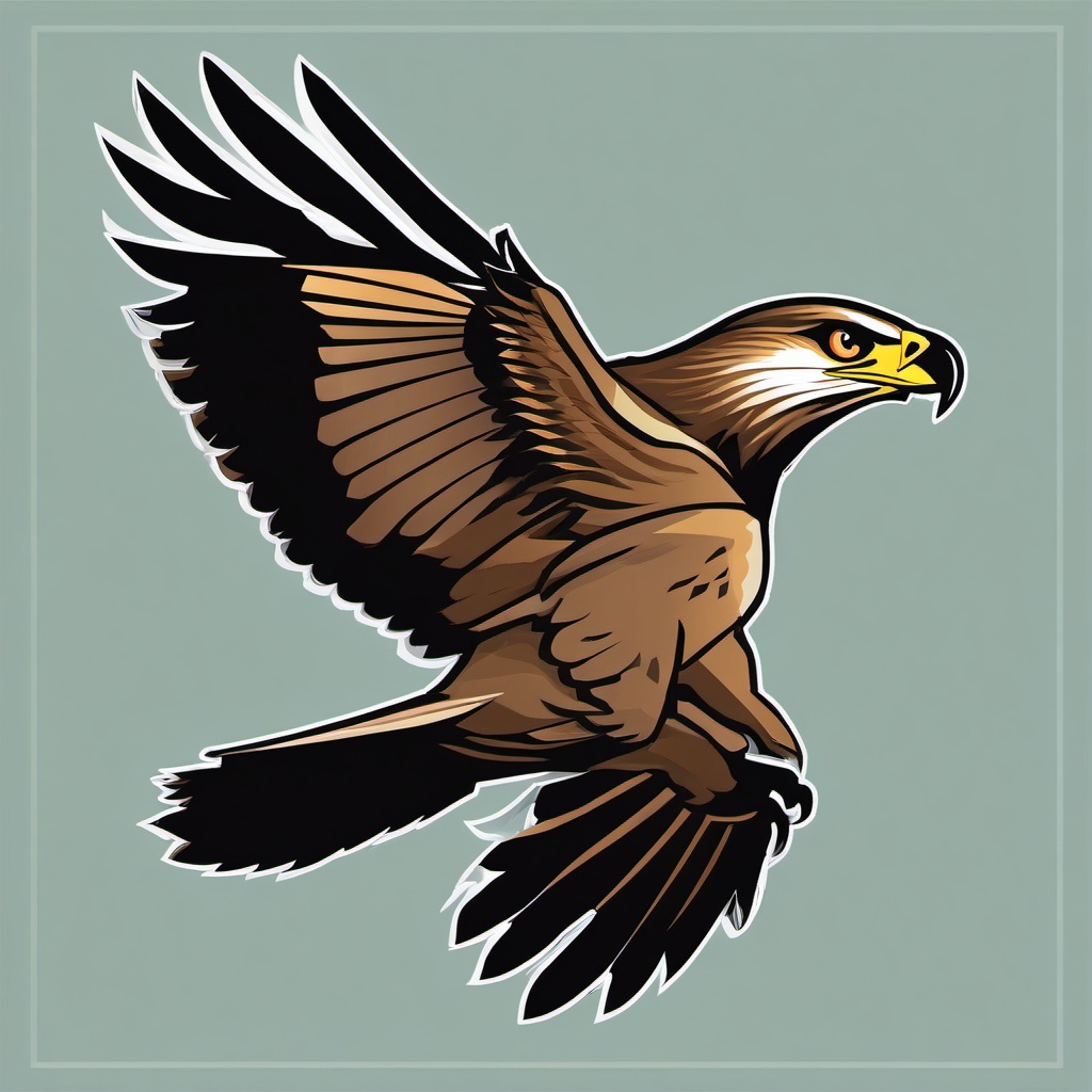 Hawk clipart - Agile predator with keen eyesight in flight, ,color clipart vector style