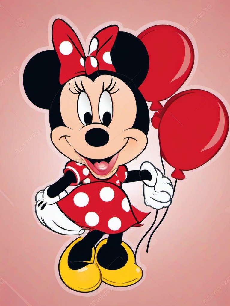 Minnie Mouse clipart - Minnie Mouse with balloons  vector clipart