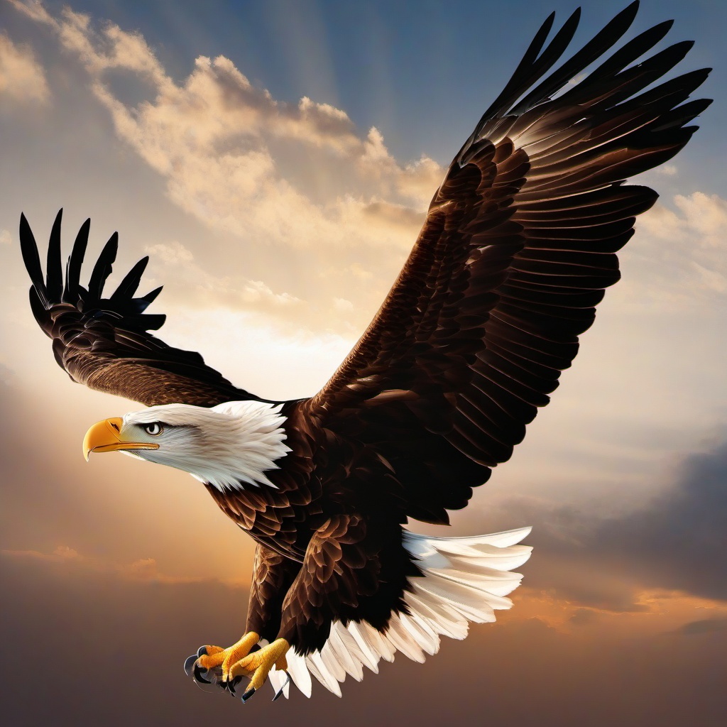 Eagle clipart - majestic eagle soaring through the sky  