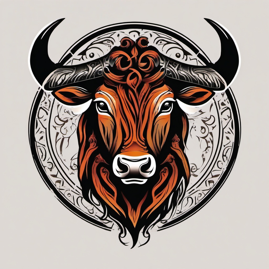 tattoo of taurus sign  simple vector color tattoo