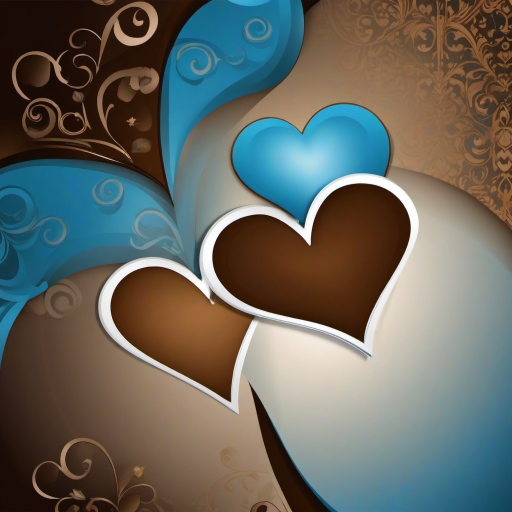 Heart Background Wallpaper - brown and blue heart wallpaper  