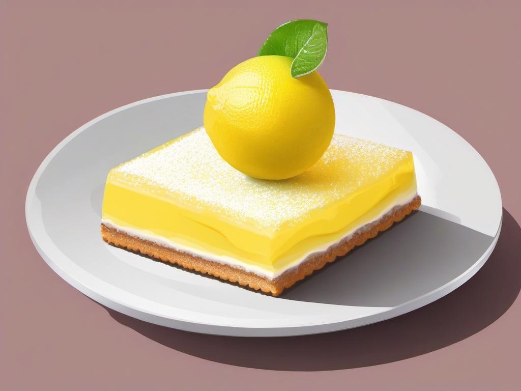 Lemon clipart - lemon tart with powdered sugar on top  color,minimalist,vector clipart