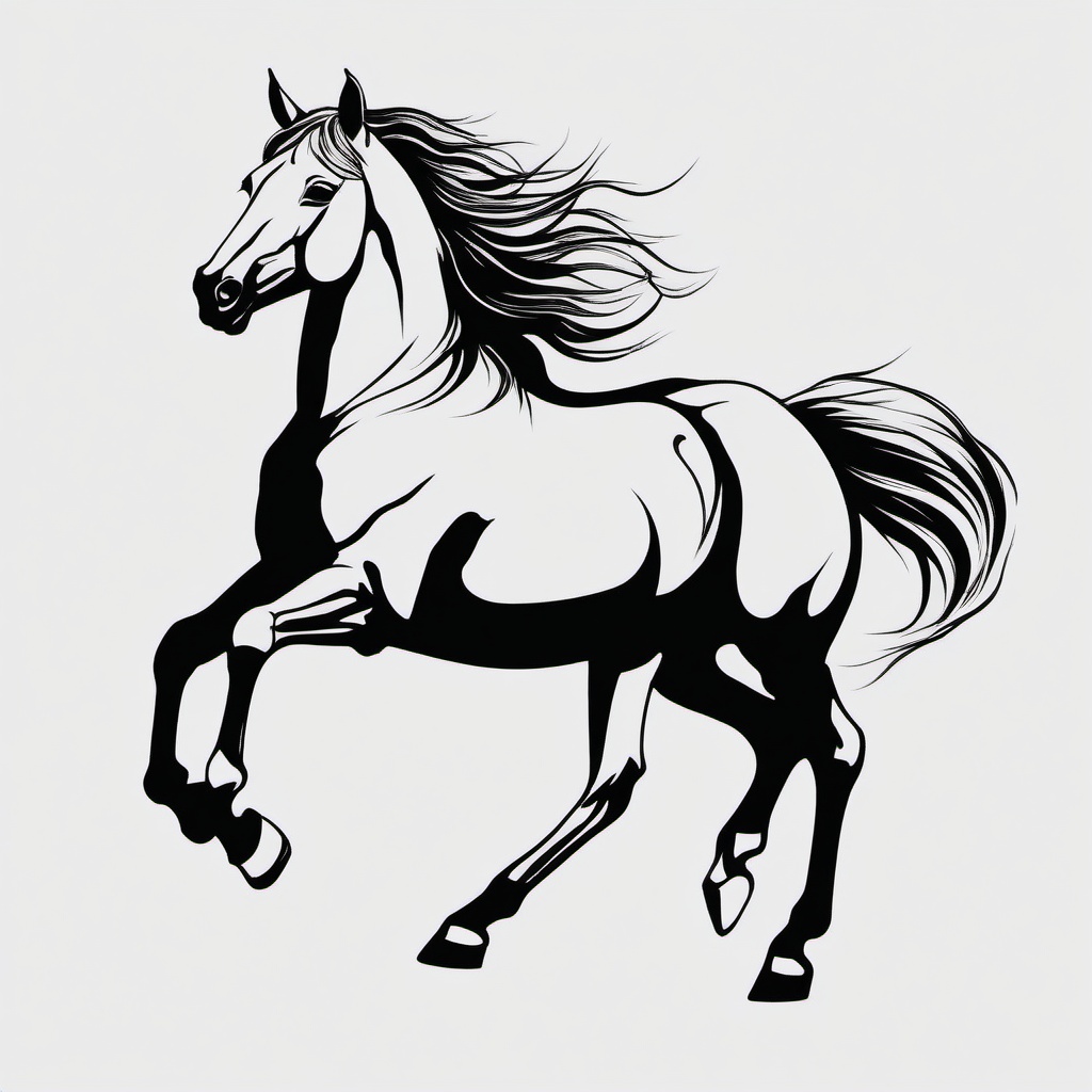 horse japanese tattoo  simple tattoo,minimalist,white background