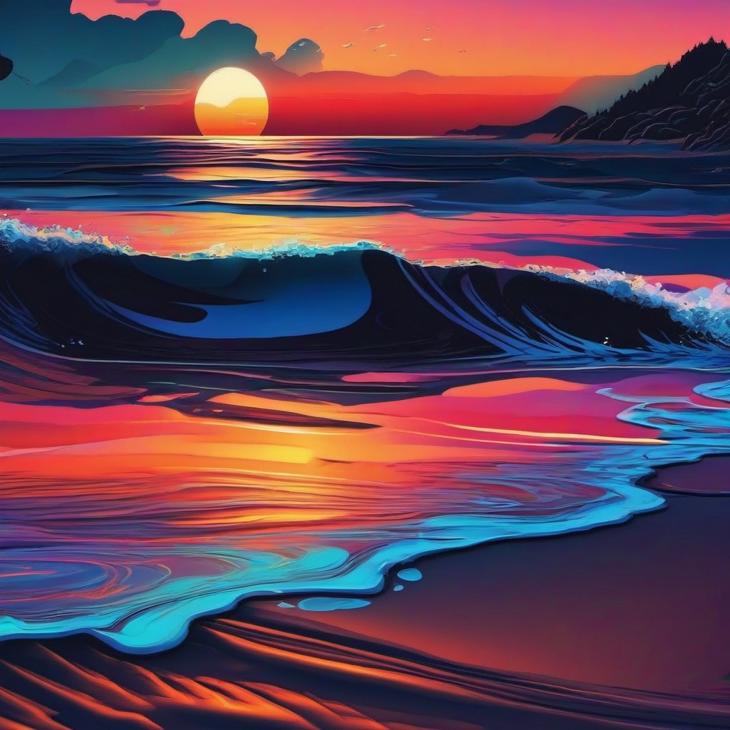 Aesthetic iPhone Wallpaper - Coastal Sunset Scenery  intricate patterns, splash art, wallpaper art