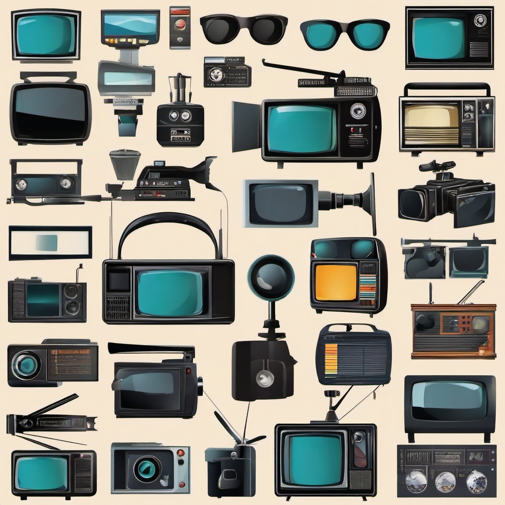 TV clipart - documentary film theme  vector clipart