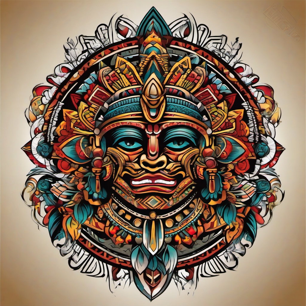 aztec color tattoo  simple vector color tattoo