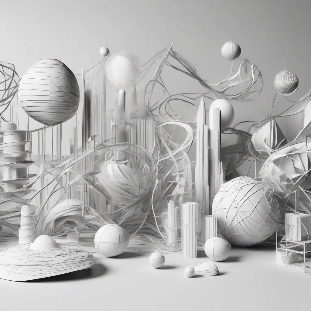 drawing of 3d  minimal rough scribbles,doodles,black and white