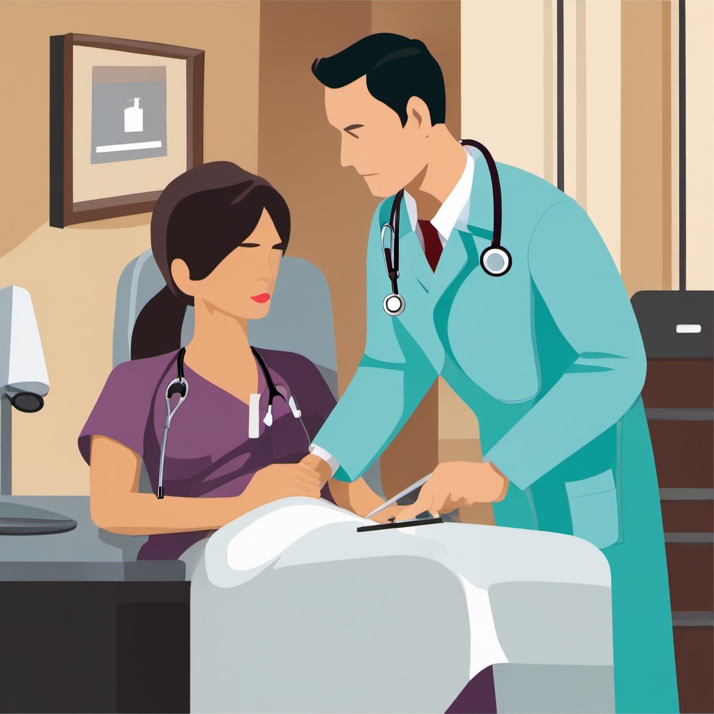 Doctor clipart - doctor examining a patient with a stethoscope  